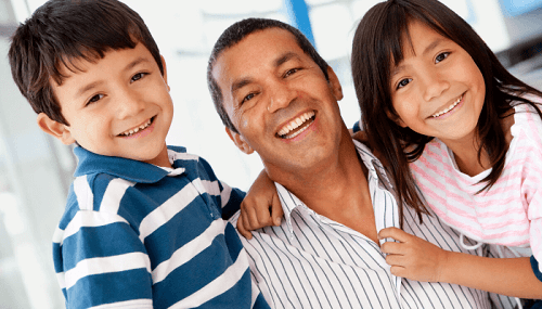 Single father with children during parenting time 